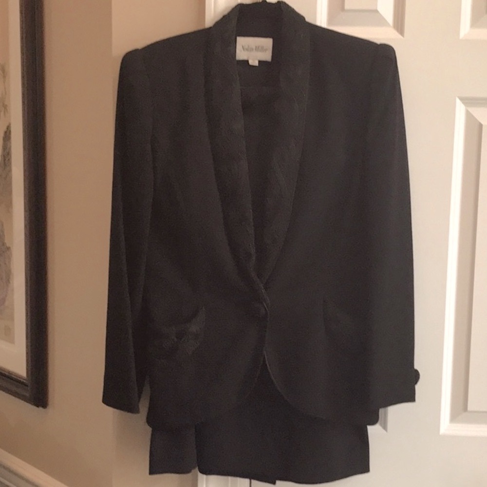 Vintage Nolan Miller Satin Beaded Suit